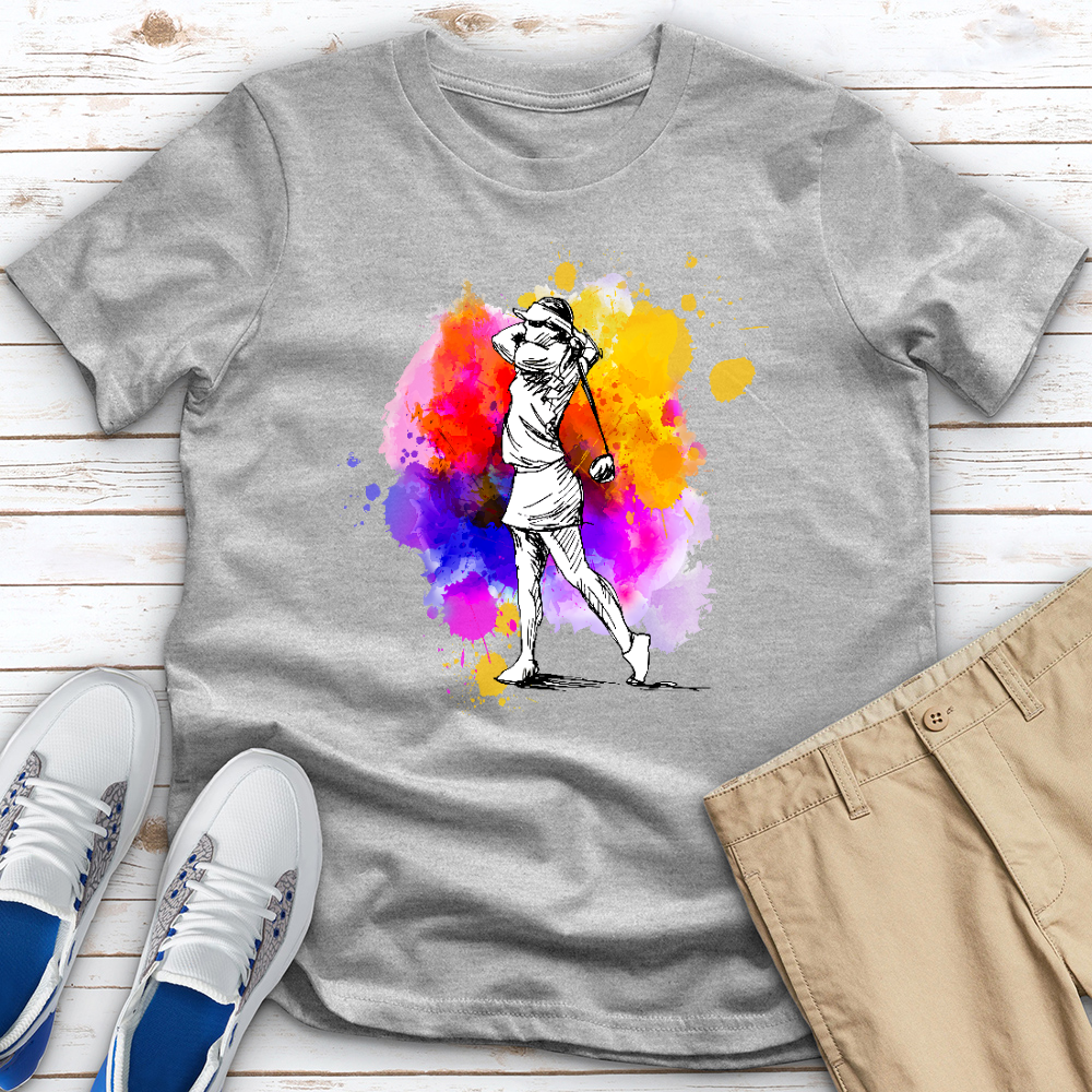 Watercolor Female Golfer Tee