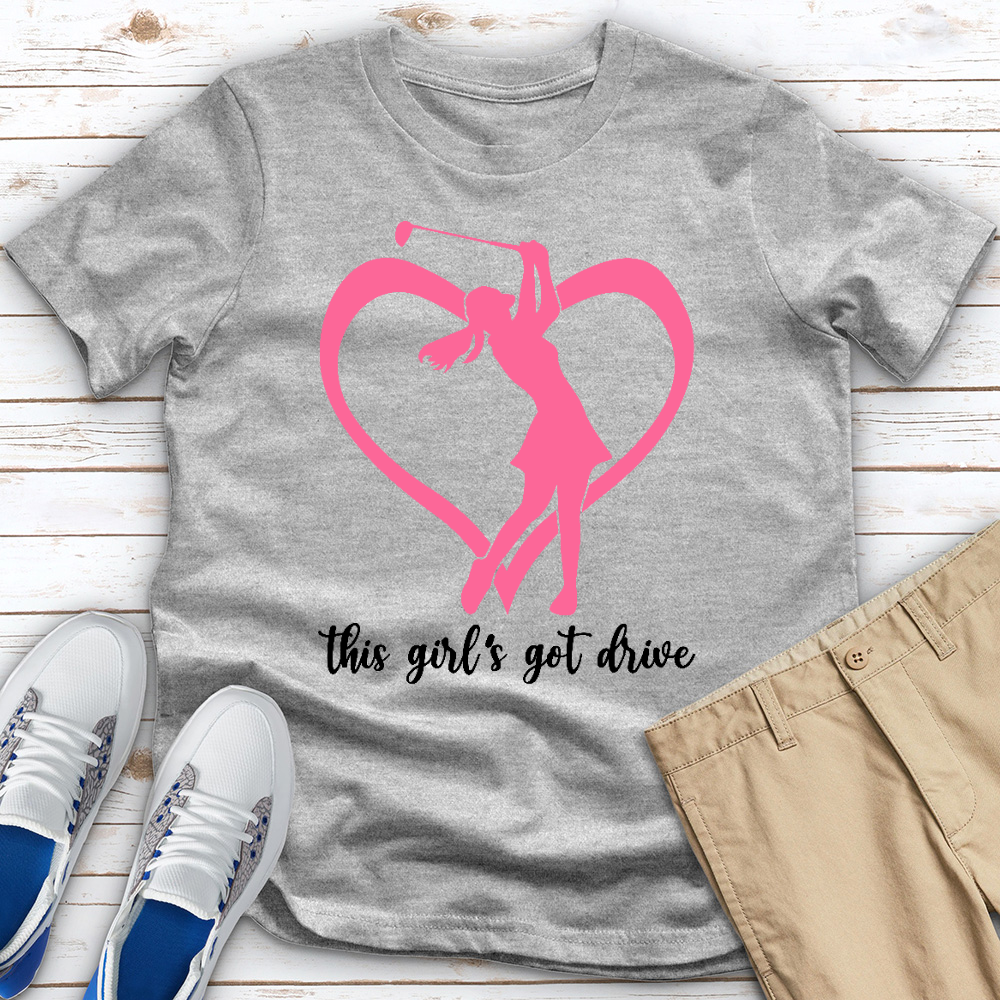 This Girls Got Drive Heart Heathered Tee