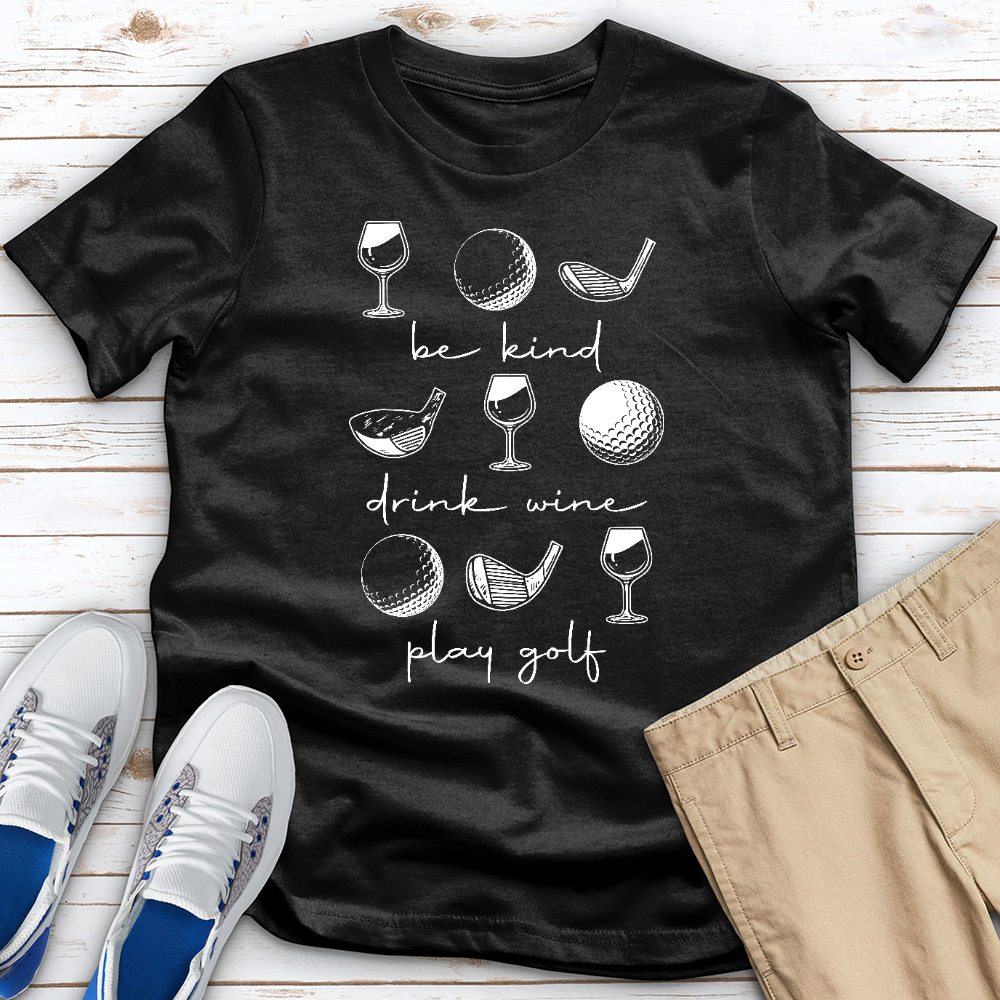 Be Kind Play Golf Heathered Tee