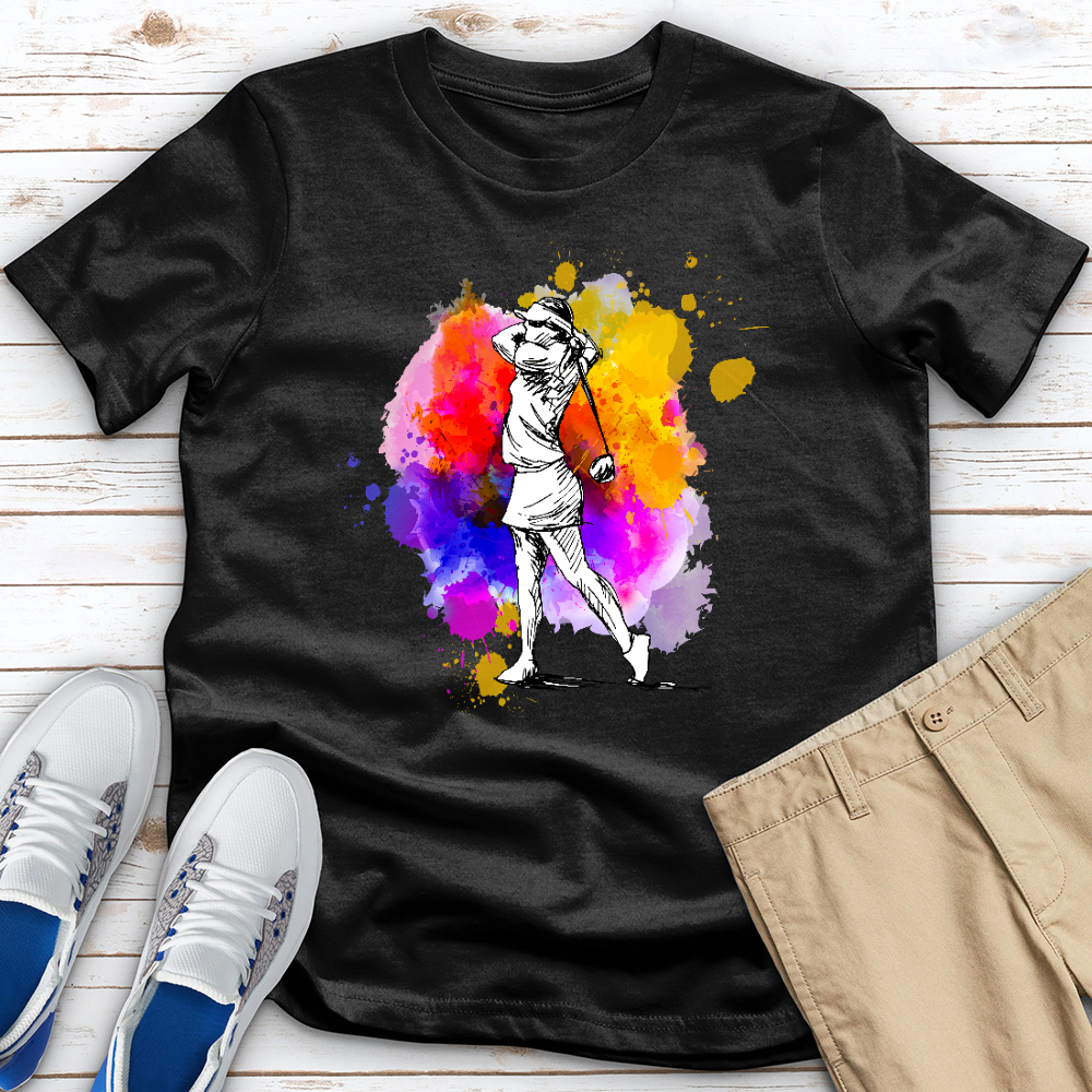 Watercolor Female Golfer 3 Heathered Tee