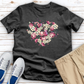 Floral Heart Golf Heathered Tee