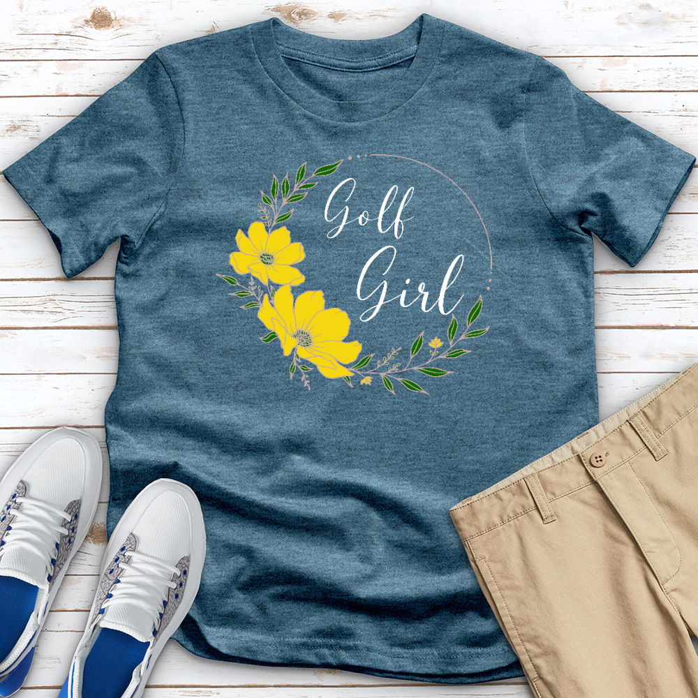 Golf Girl Wreath Heathered Tee