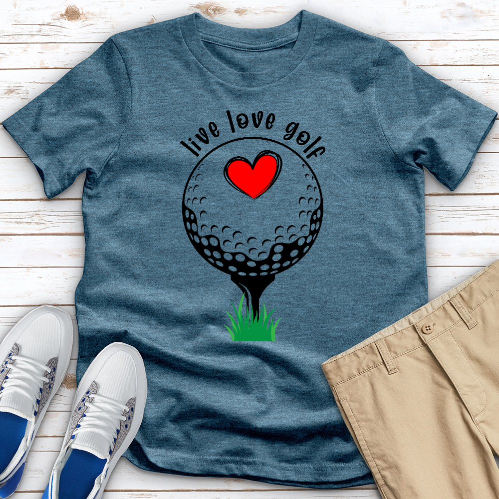 Live Love Golf Heart Heathered Tee