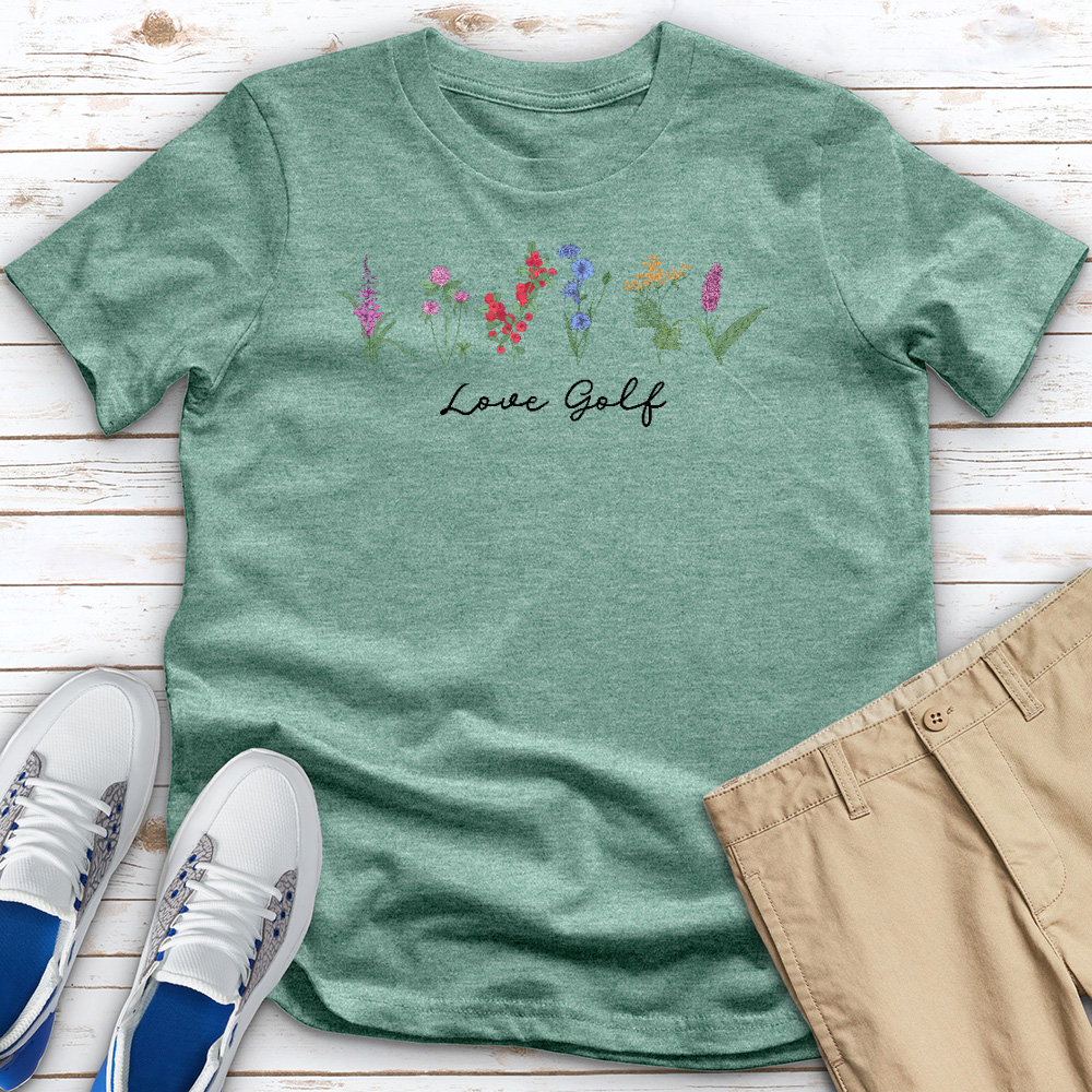 Love Golf Rainbow Heathered Tee