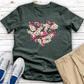 Floral Heart Golf Heathered Tee