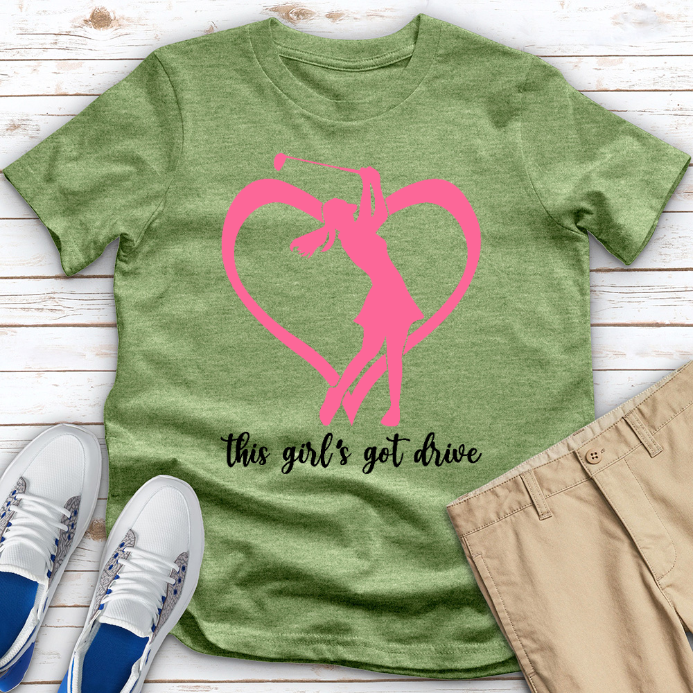 This Girls Got Drive Heart Heathered Tee