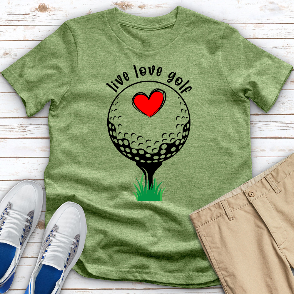 Live Love Golf Heart Heathered Tee