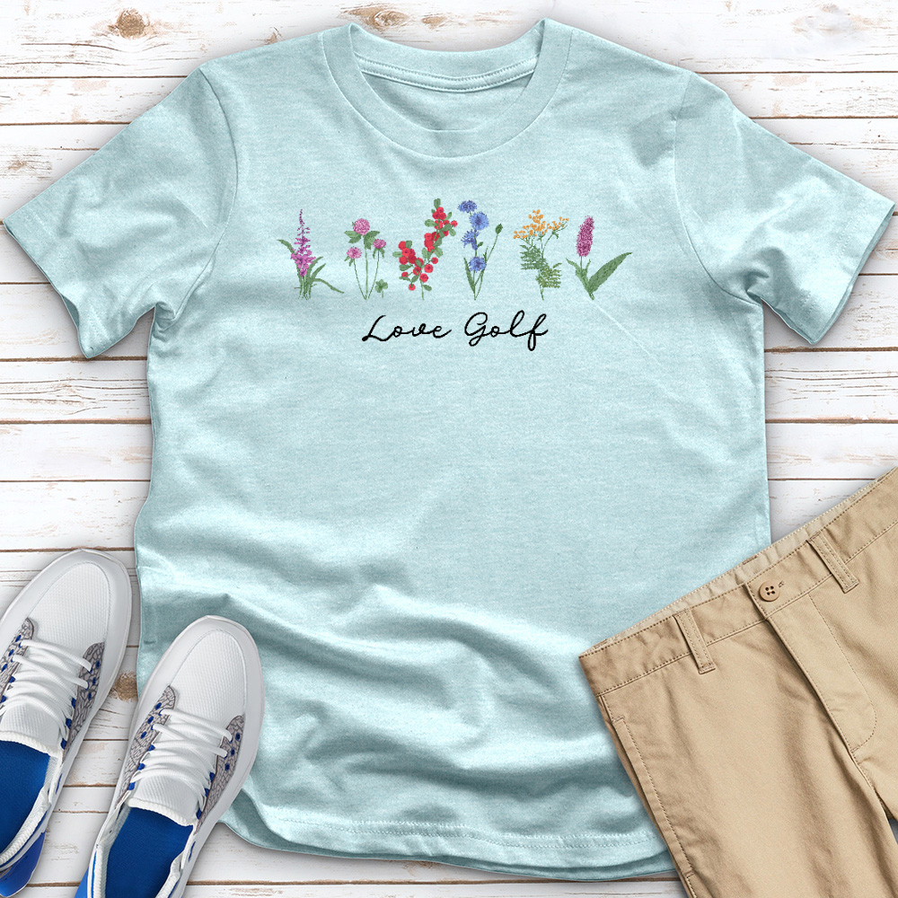 Love Golf Rainbow Heathered Tee