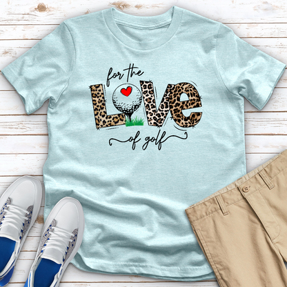 For The Love Of Golf Loepard Heathered Tee