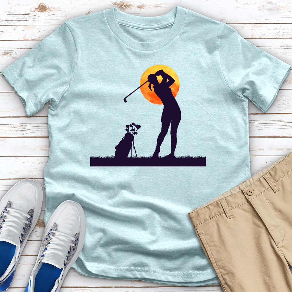 Female Golfer 03 Heathered Tee