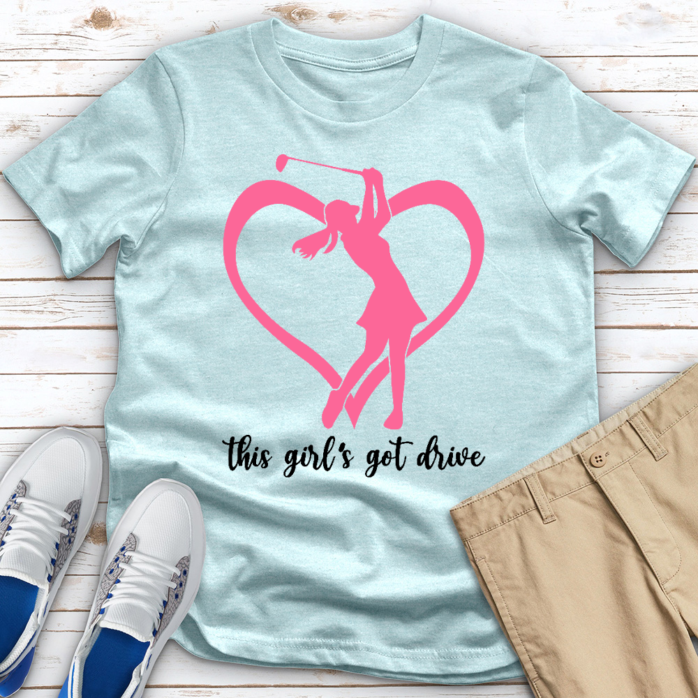 This Girls Got Drive Heart Heathered Tee