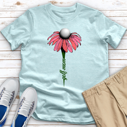 Golf Mom Flower Heathered Tee