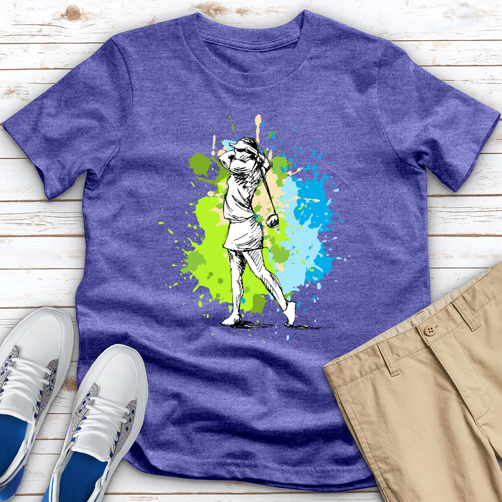 Female Golfer 4 Heathered Tee