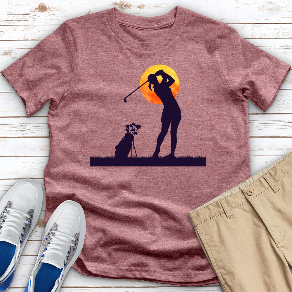 Female Golfer 03 Heathered Tee