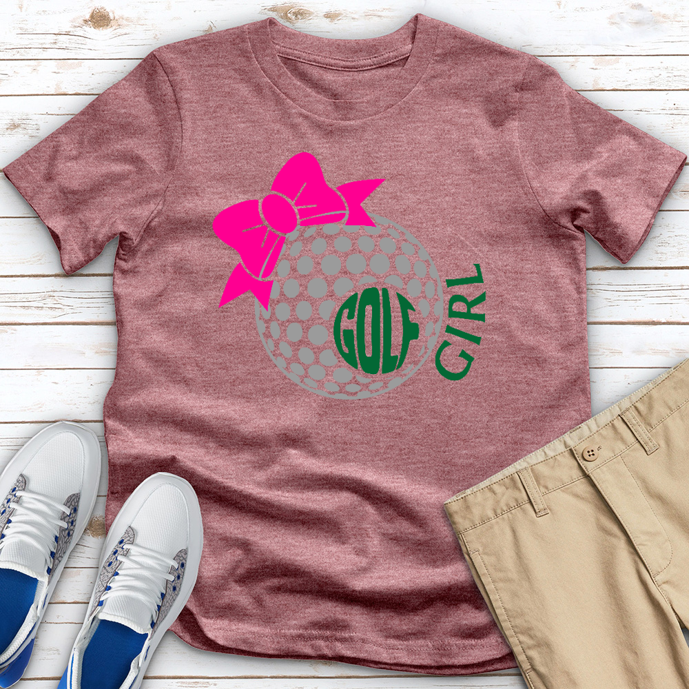 Golf Girl Bow Heathered Tee