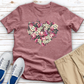 Floral Heart Golf Heathered Tee