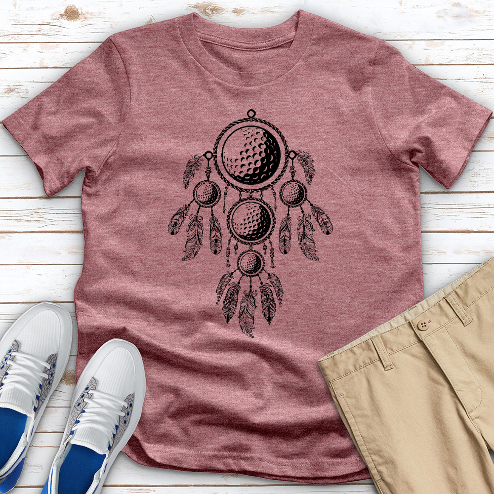 Golf Ball Dreamcatcher 01 Heathered Tee