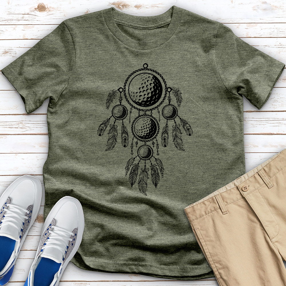 Golf Ball Dreamcatcher 01 Heathered Tee