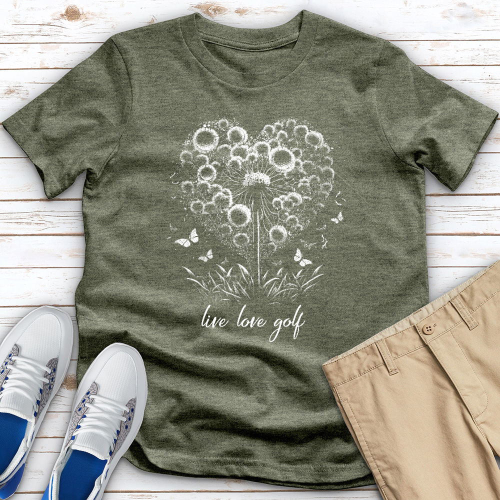 Love Dandelion Heart Heathered Tee