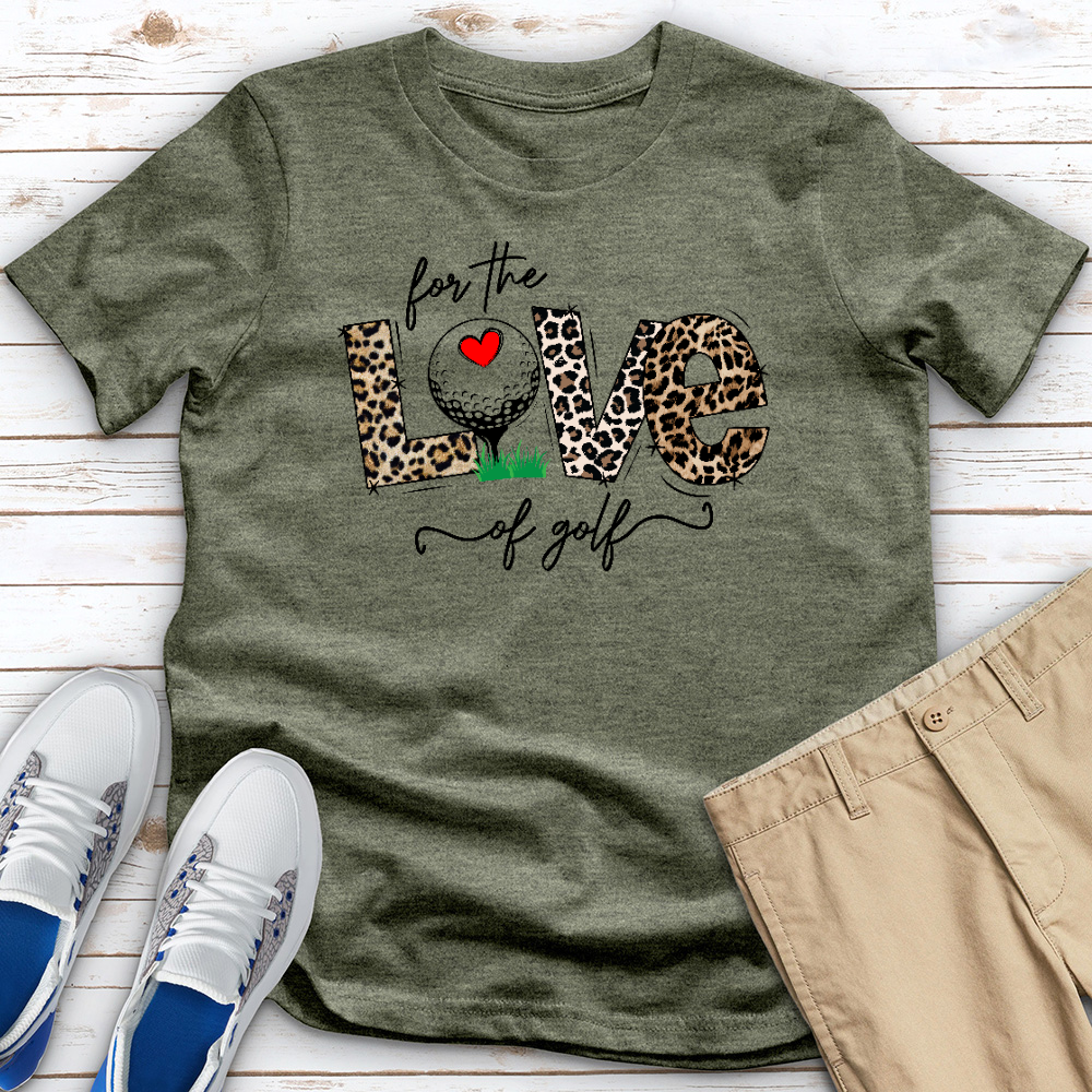 For The Love Of Golf Loepard Heathered Tee