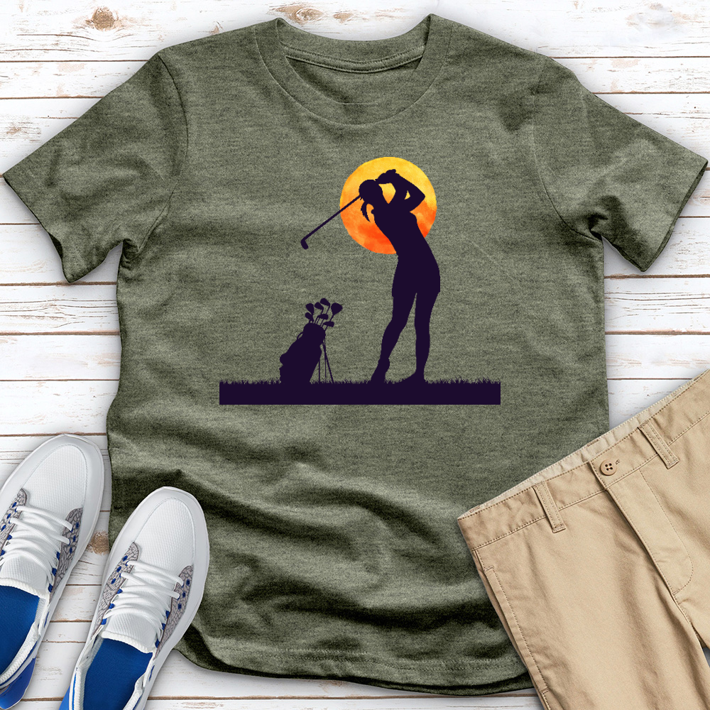 Female Golfer 03 Heathered Tee