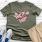 Floral Heart Golf Heathered Tee