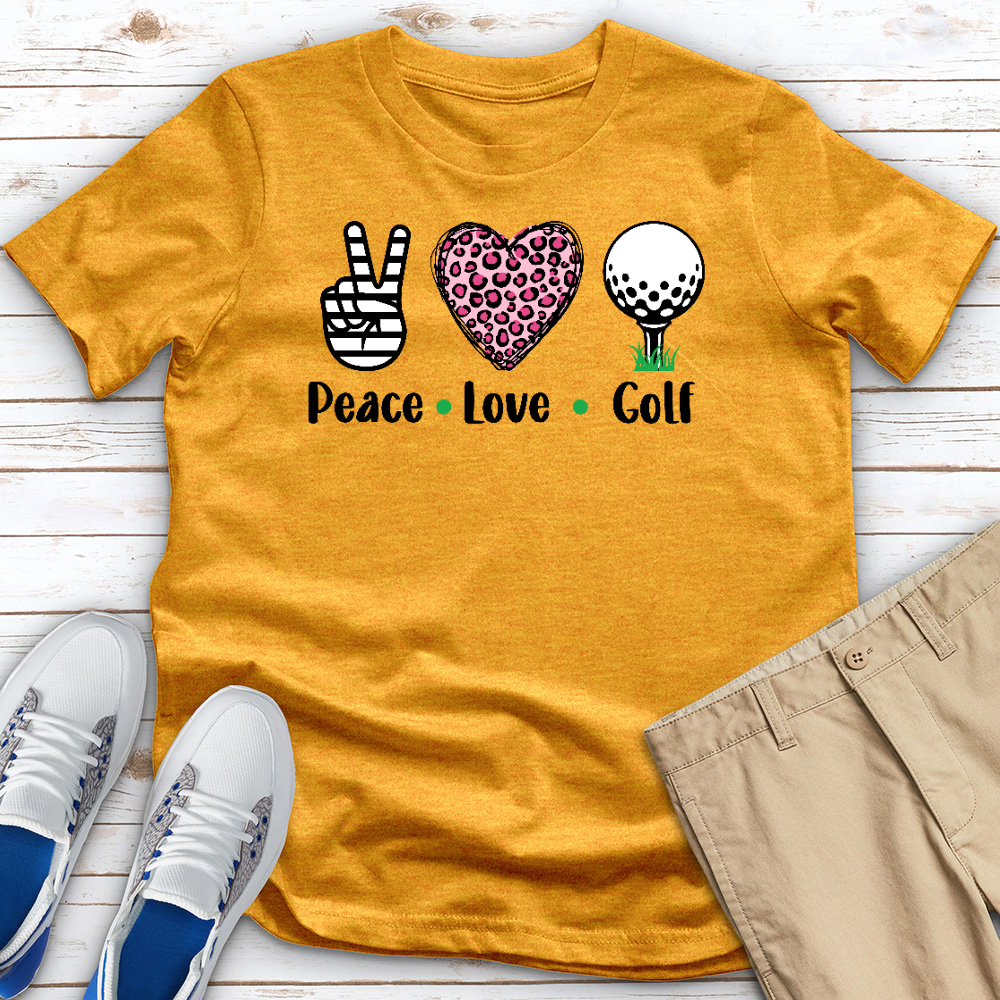 Peace Love Golf Heathered Tee