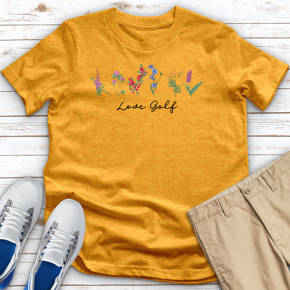 Love Golf Rainbow Heathered Tee