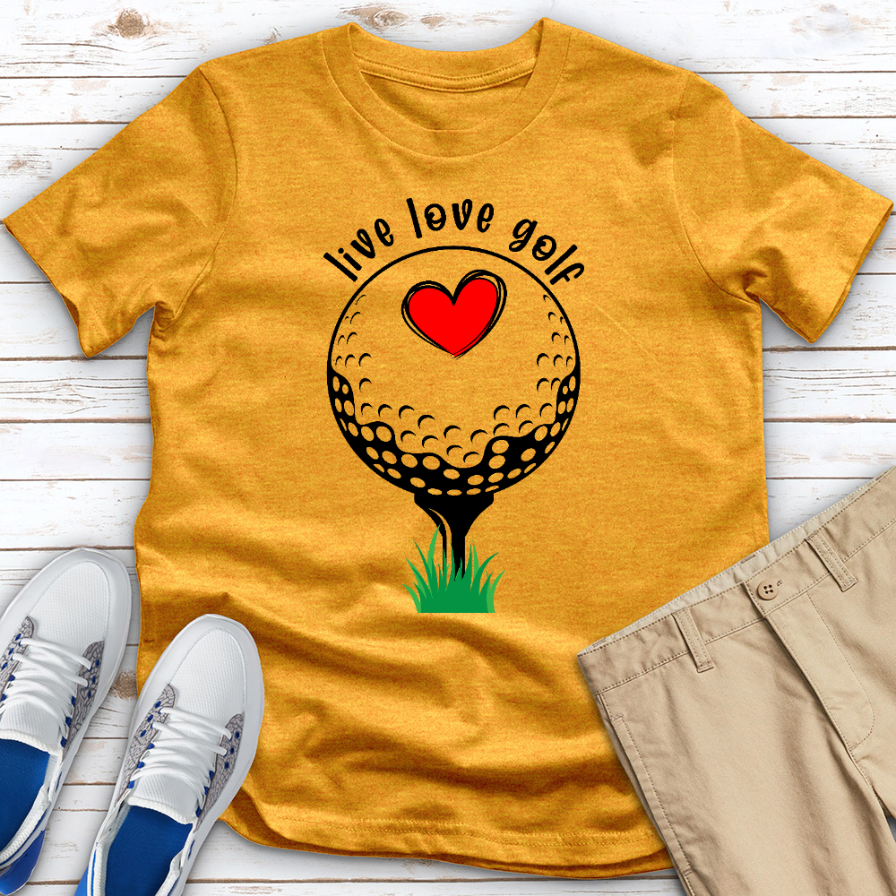 Live Love Golf Heart Heathered Tee