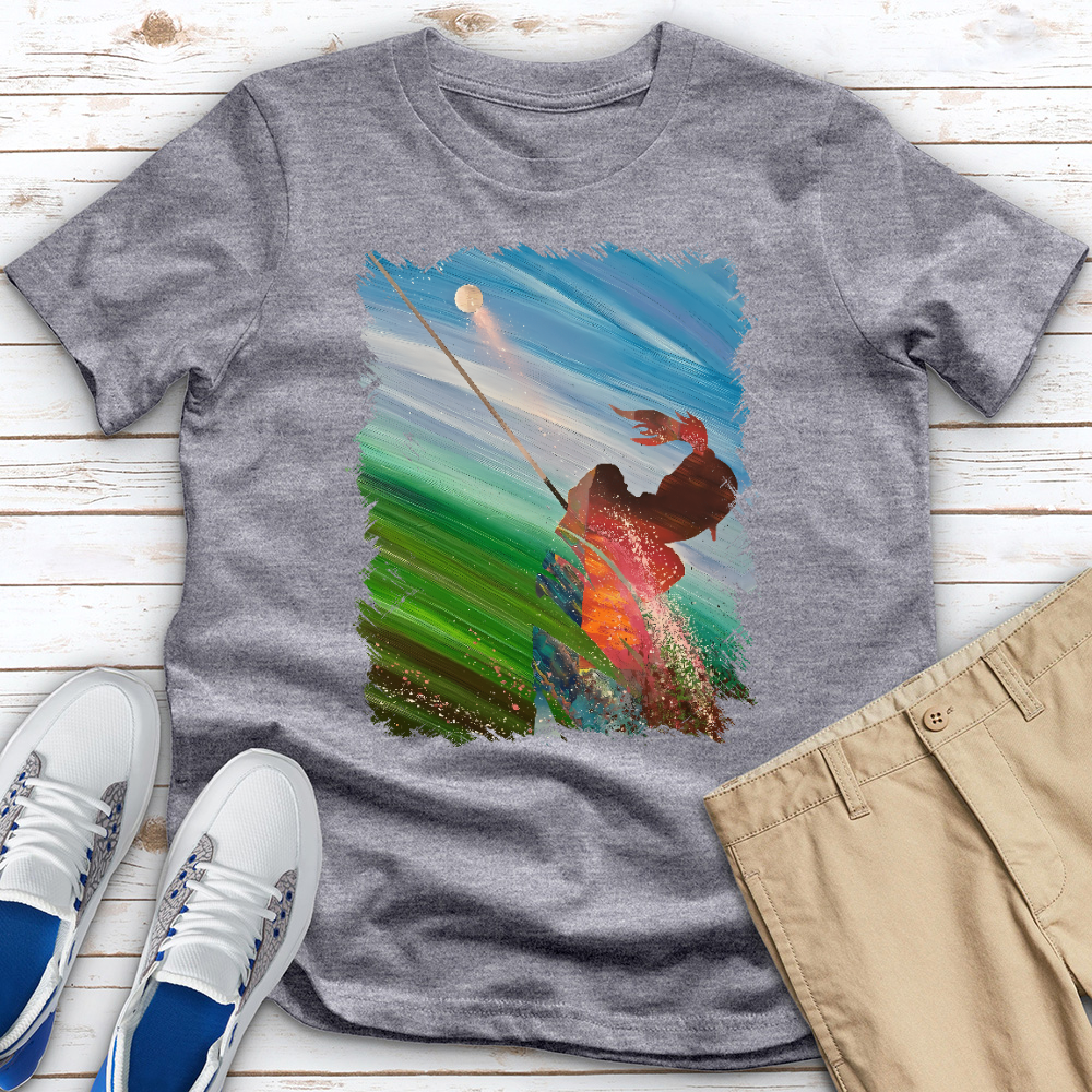 Female Golfer Oli Painting Heathered Tee