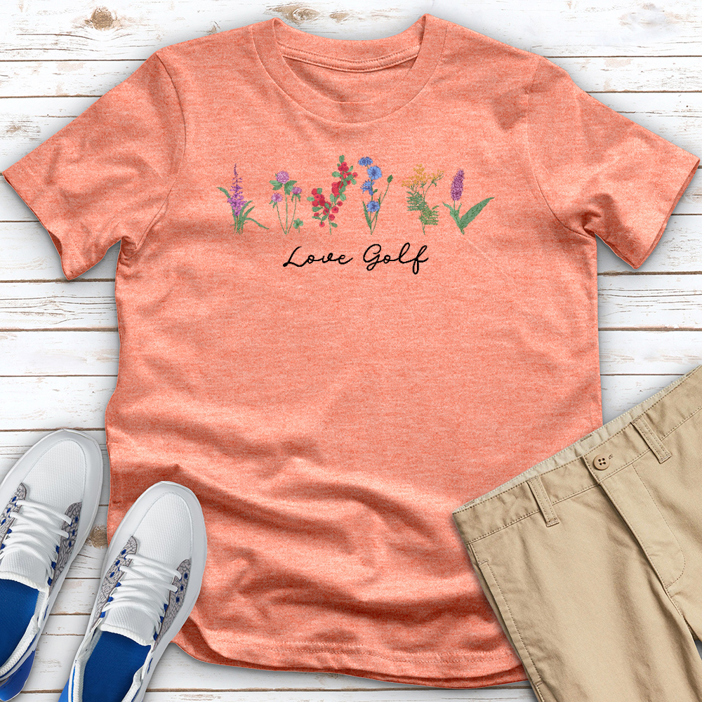 Love Golf Rainbow Heathered Tee