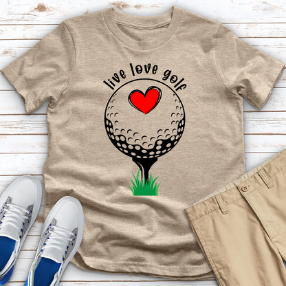 Live Love Golf Heart Heathered Tee