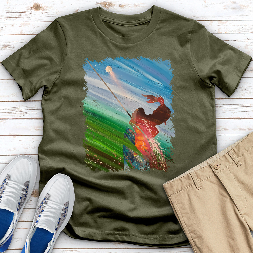 Female Golfer Oil Painting Tee