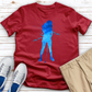 Blue Watercolor Splash Female Golfer Tee