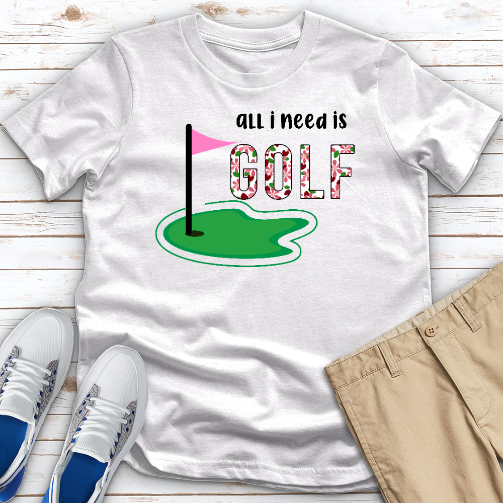 All I Need Is Golf Floral Heathered Tee