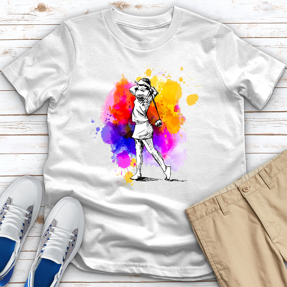 Watercolor Female Golfer Tee